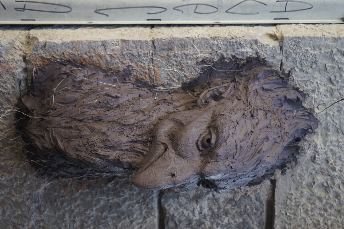 Semiostalgia P0016 — Sculpture fraîche, en terre crue, filasse végétale, grillage à poule, Saint-Antonin-Noble-Val